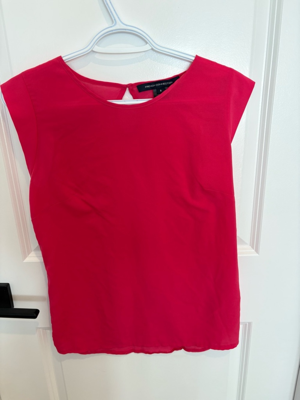 French Connection Hot Pink Cap Sleeve Blouse